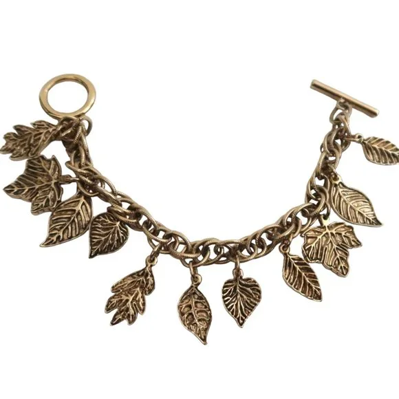 ST JOHN multi leaf charm bracelet toggle closure Bracelets